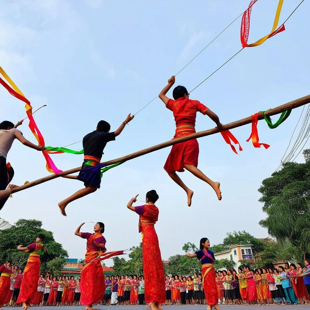 Nhảy sạp trò chơi dân gian