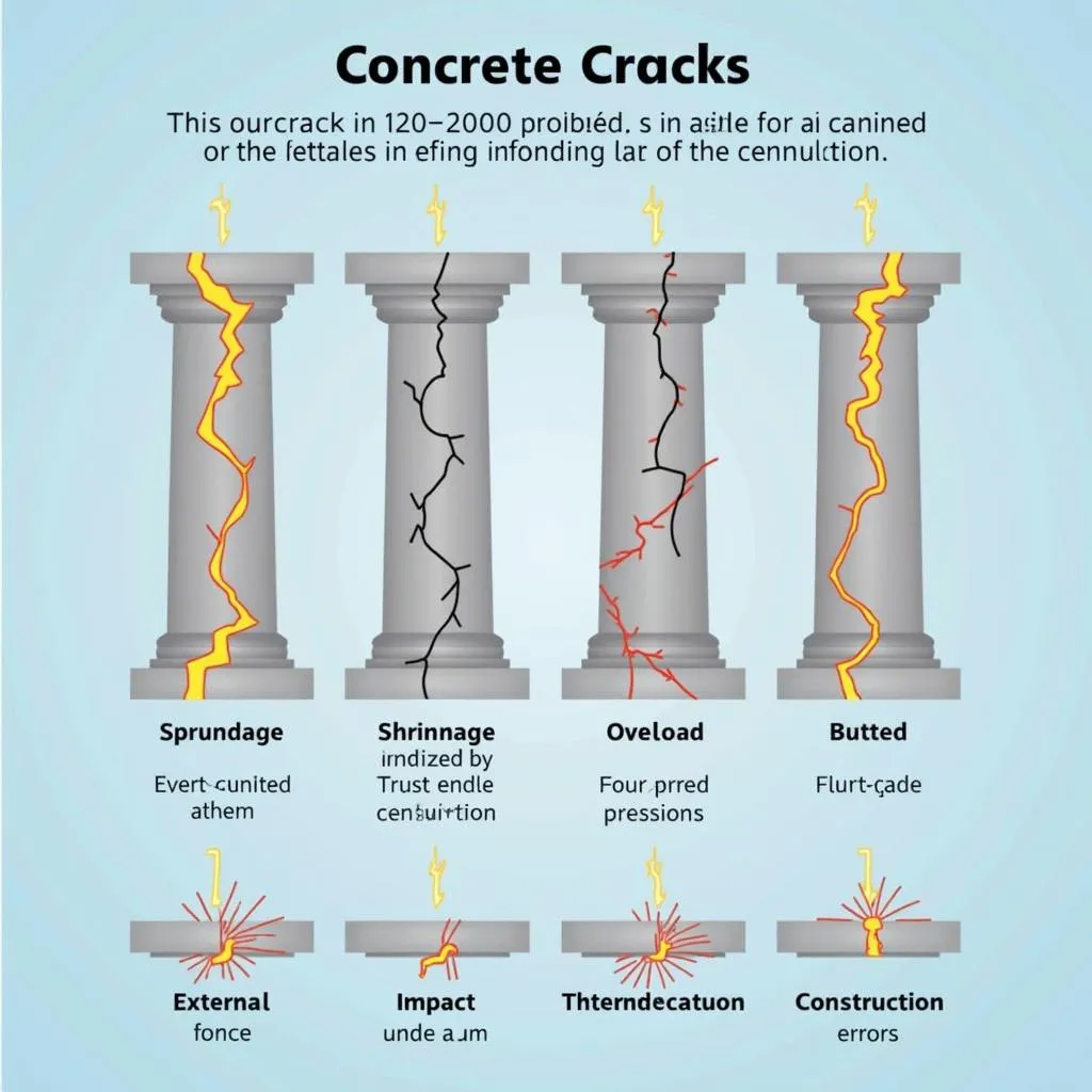 Sơ đồ phân loại các loại vết nứt trên cột bê tông