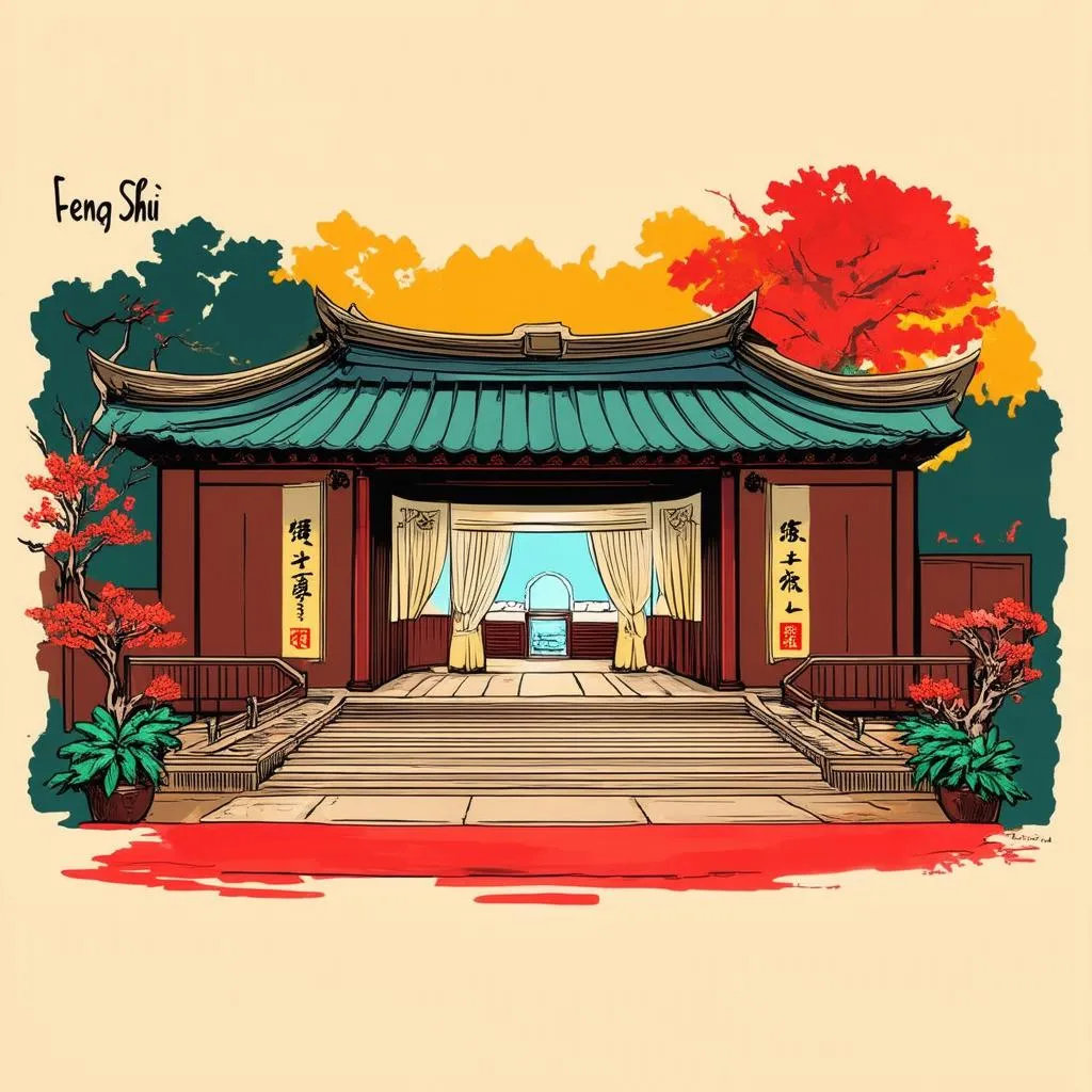 Feng shui background phim trường