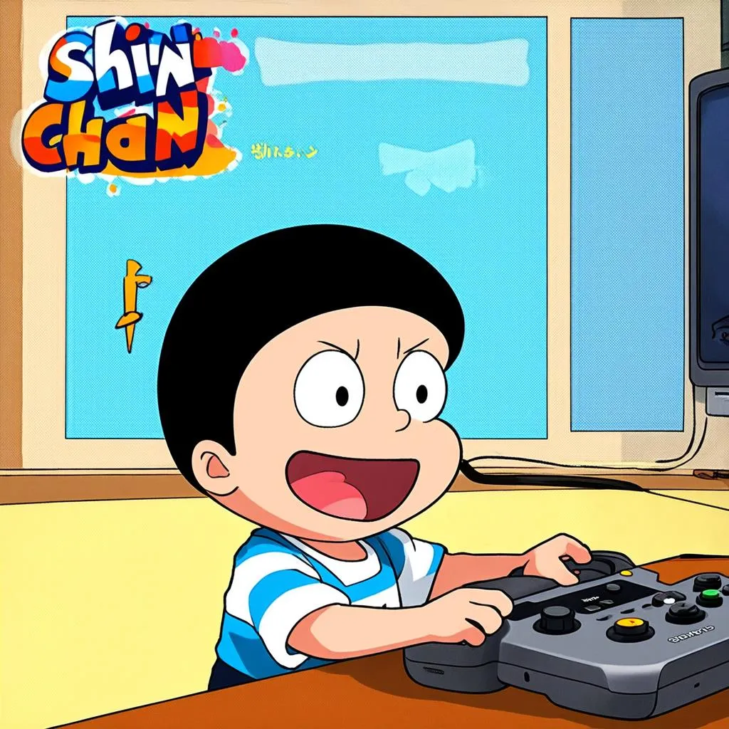 Shin-chan chơi game