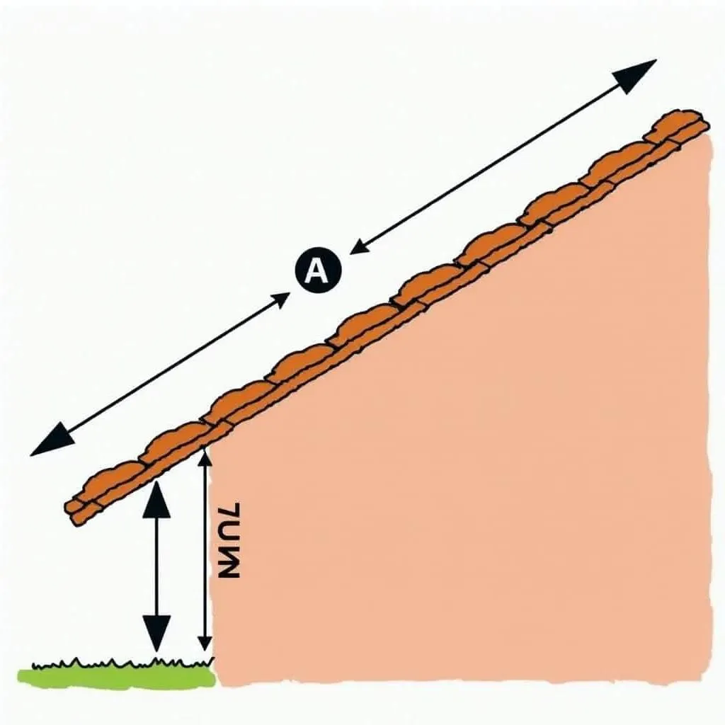 Hình ảnh minh họa cách tính độ dốc mái ngói
