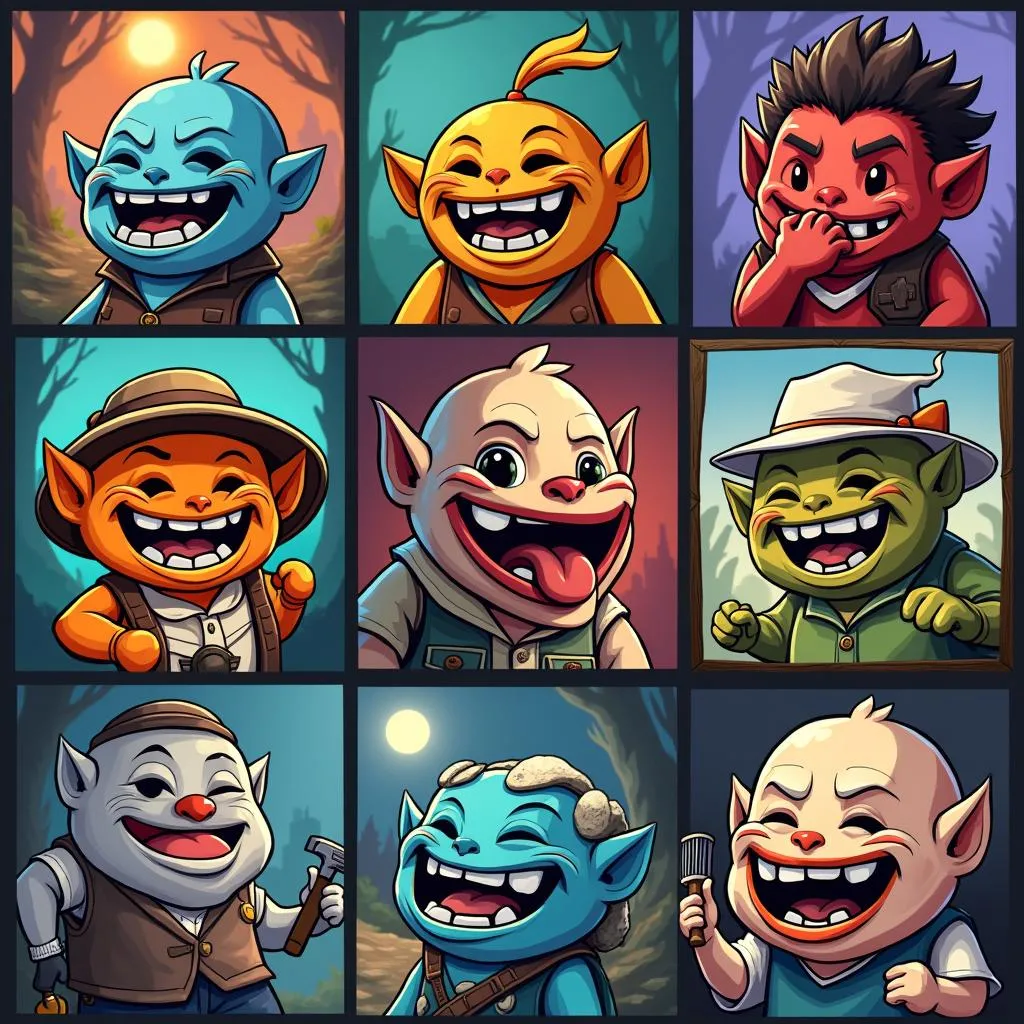 Hình ảnh thể loại game Troll Face đa dạng như puzzle, quest, clicker