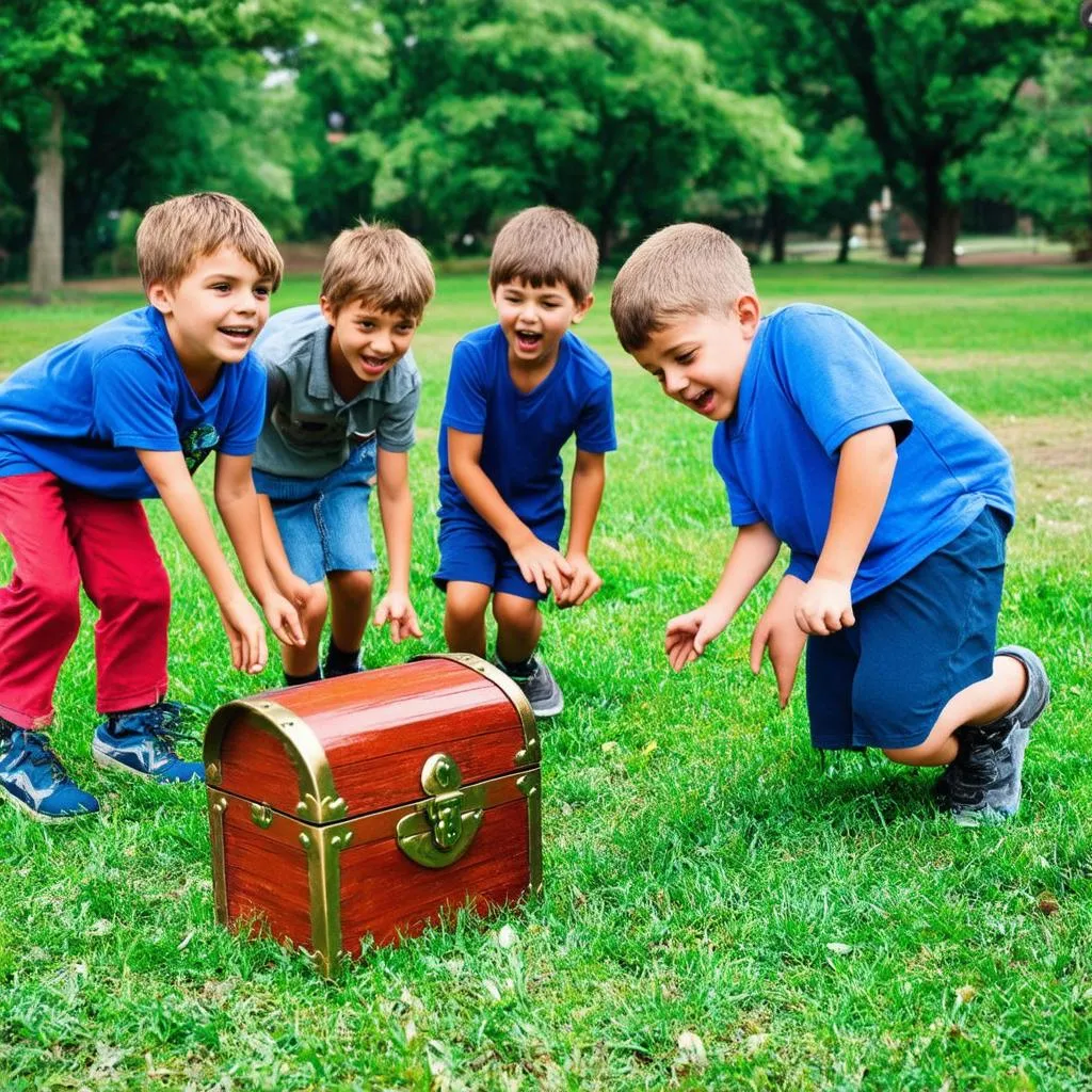 trò-chơi-team-building-cho-tiểu-học-tìm-kho-báu