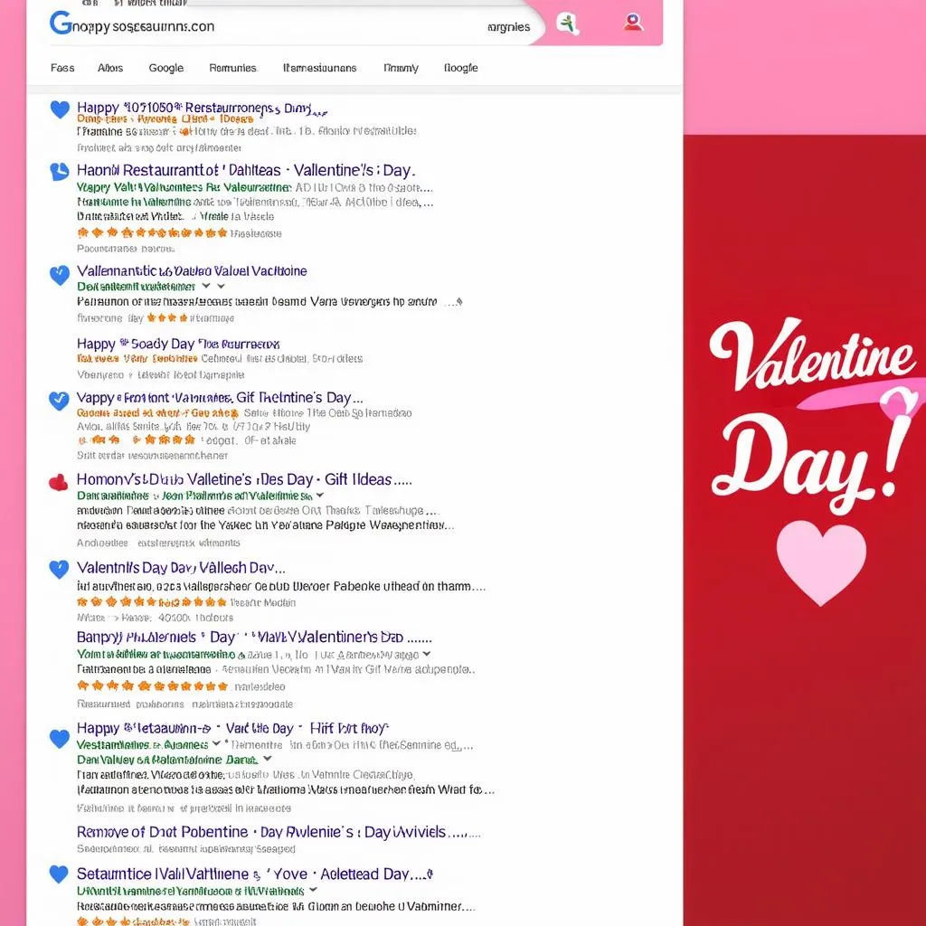 Google search results for Valentine's Day