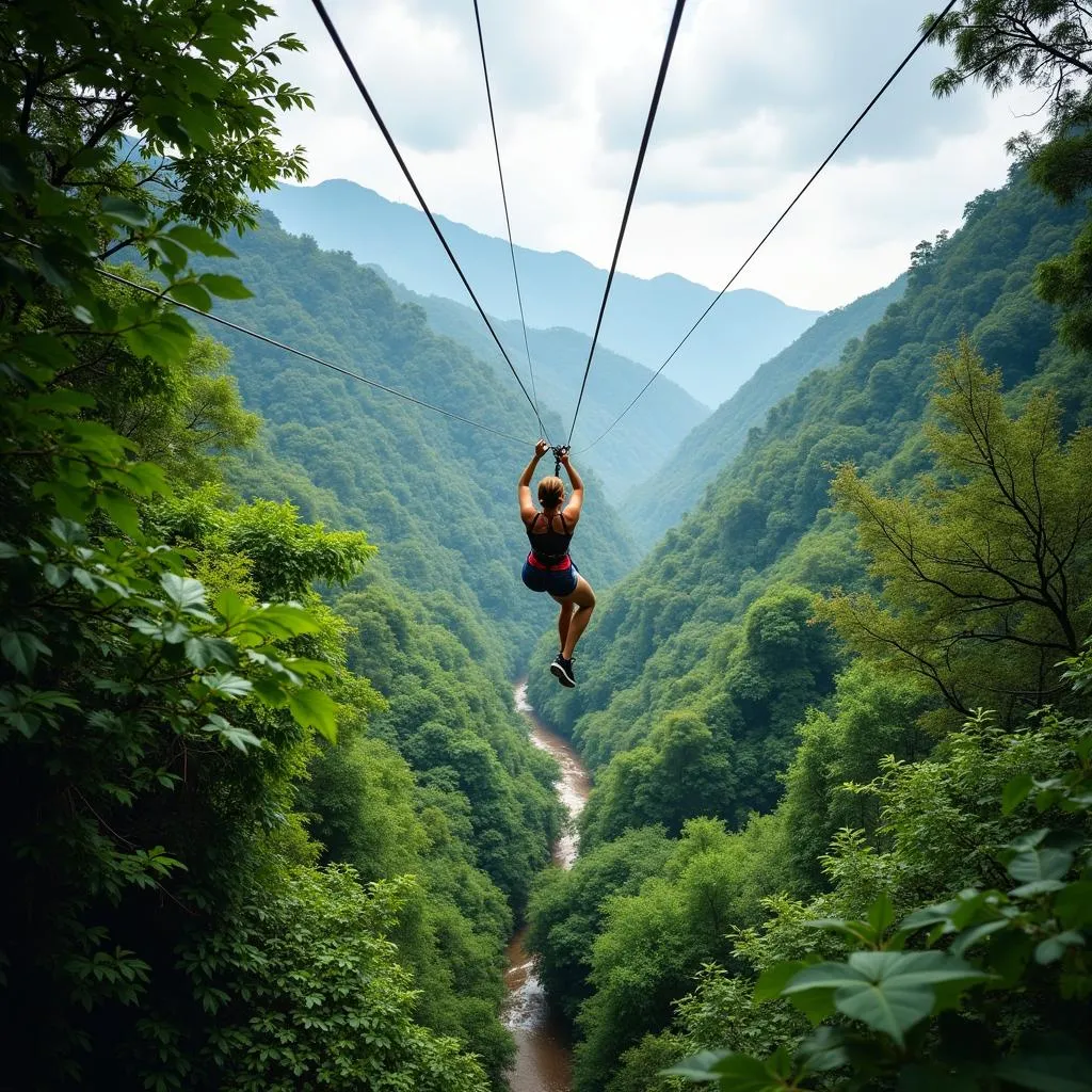 Trượt zipline Tam Đảo