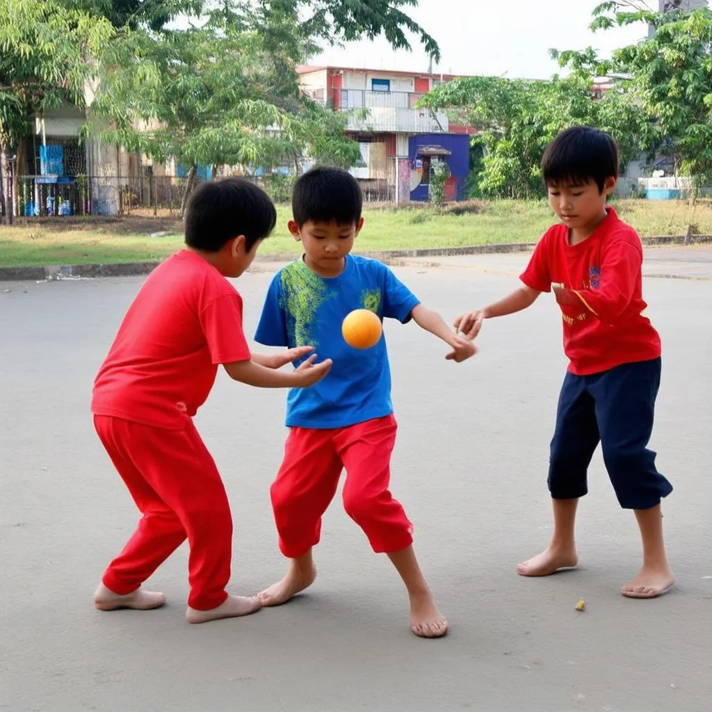 Trẻ em chơi chền bóng