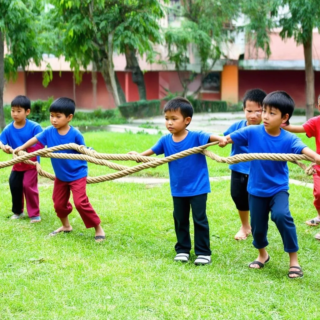 Trẻ em chơi kéo co