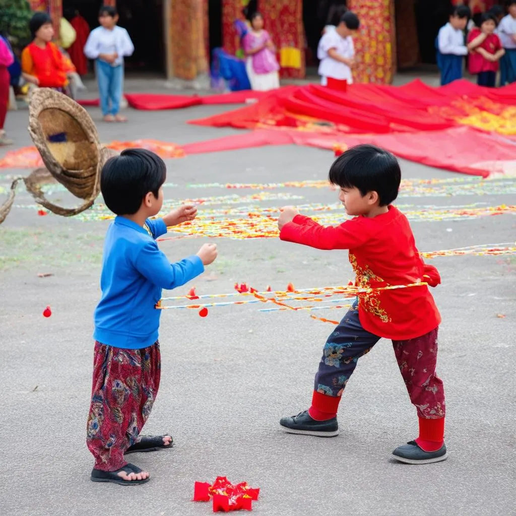 trò chơi tết thiếu nhi ngoài trời