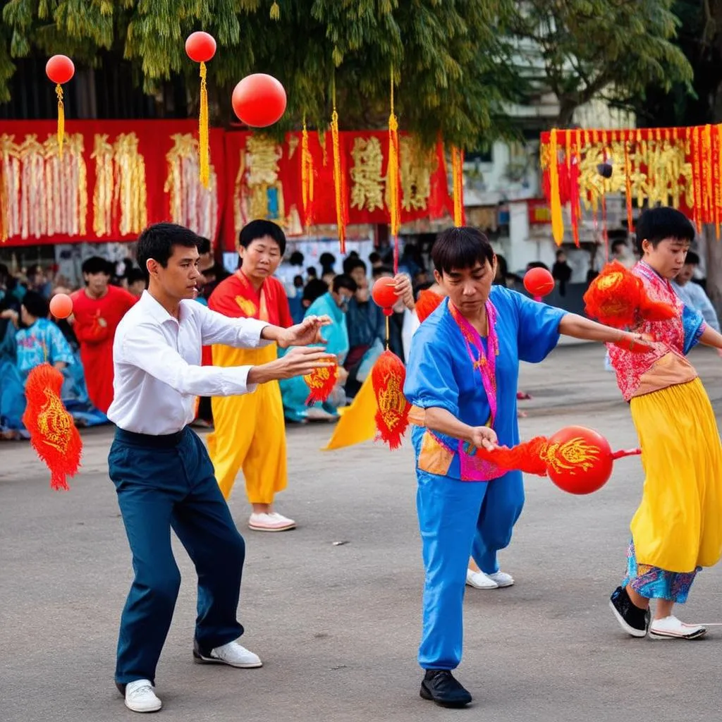 trò chơi tung hứng ngày tết