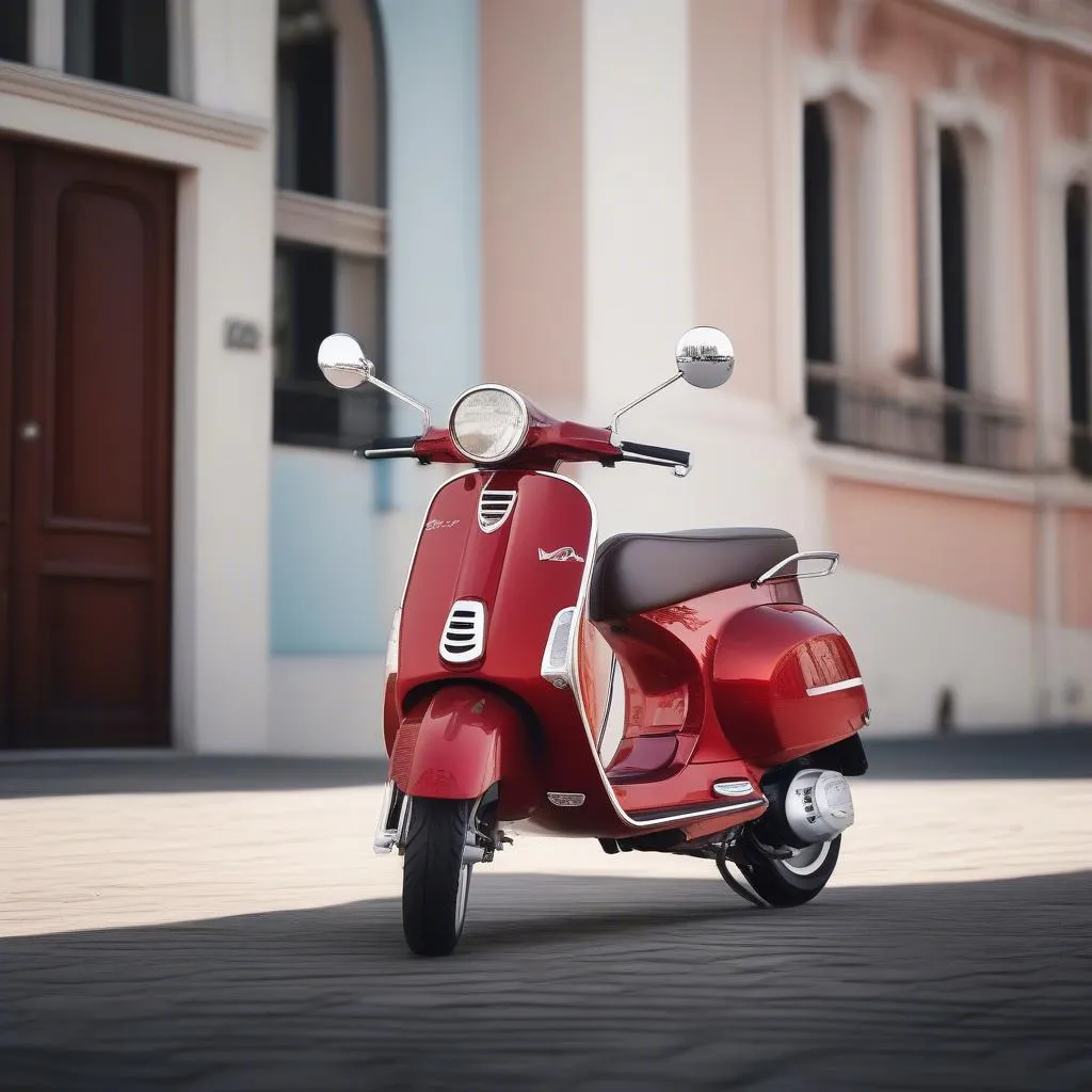 Thiết kế Vespa Primavera màu đỏ