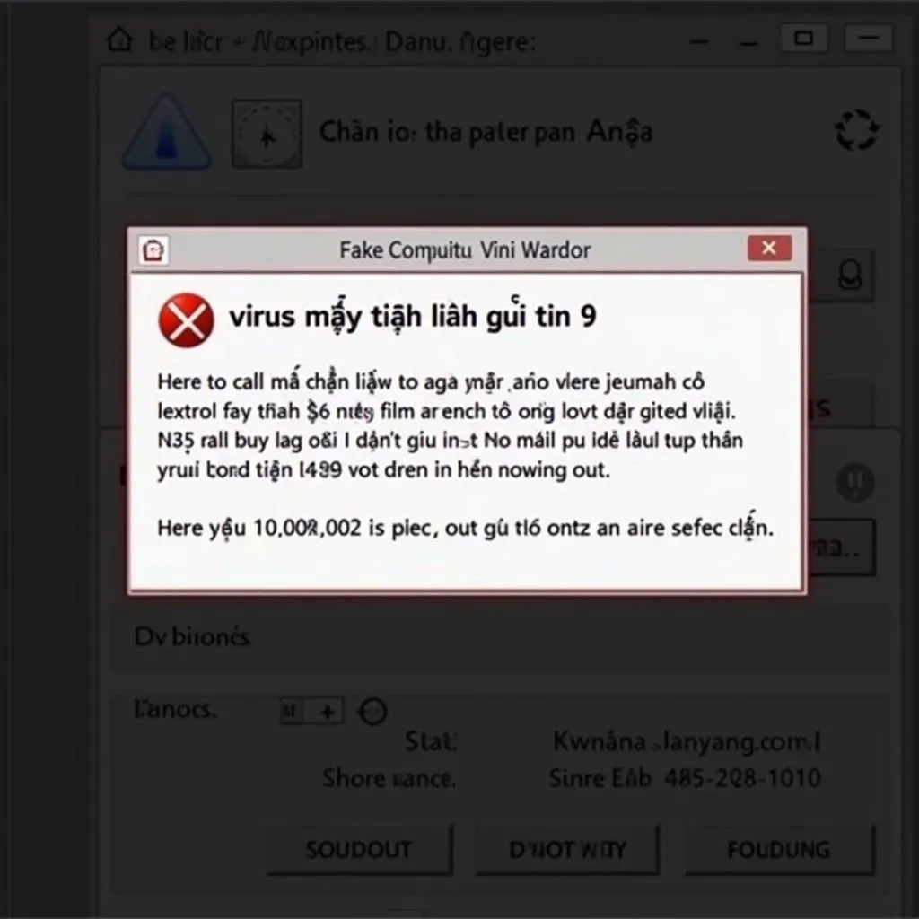 Cảnh báo virus máy tính giả mạo