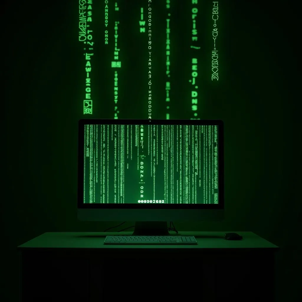 Hình nền máy tính hacker phong cách Matrix