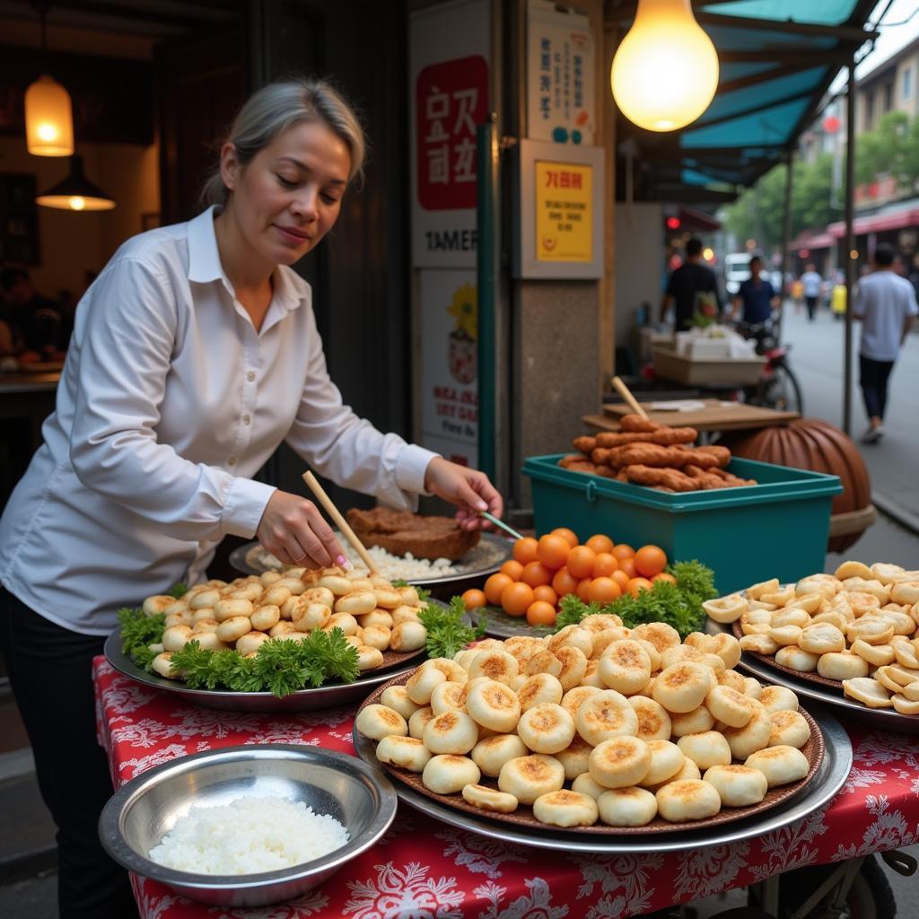 Bánh hỏi bánh ươt gánh hàng rong ở Hà Nội