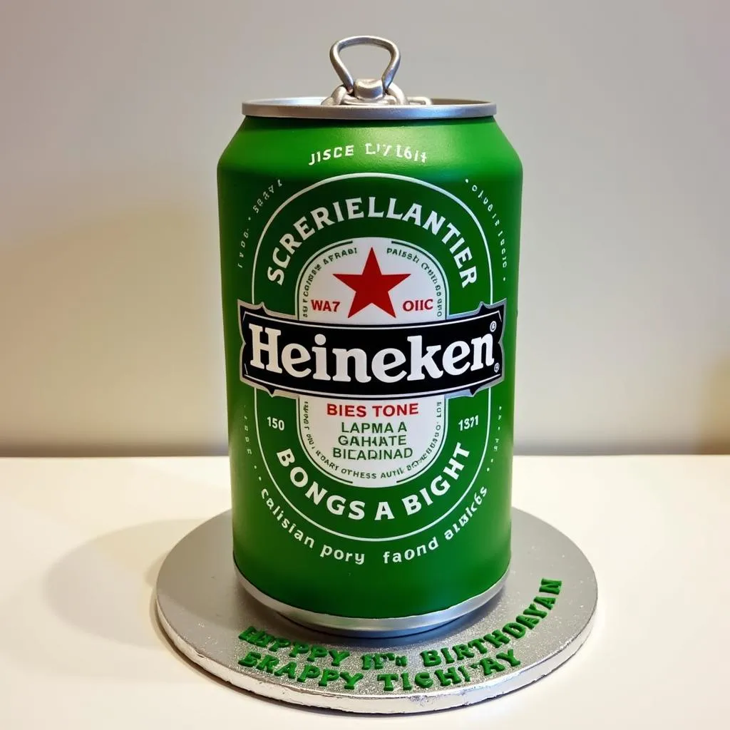 Bánh sinh nhật hình lon bia Heineken