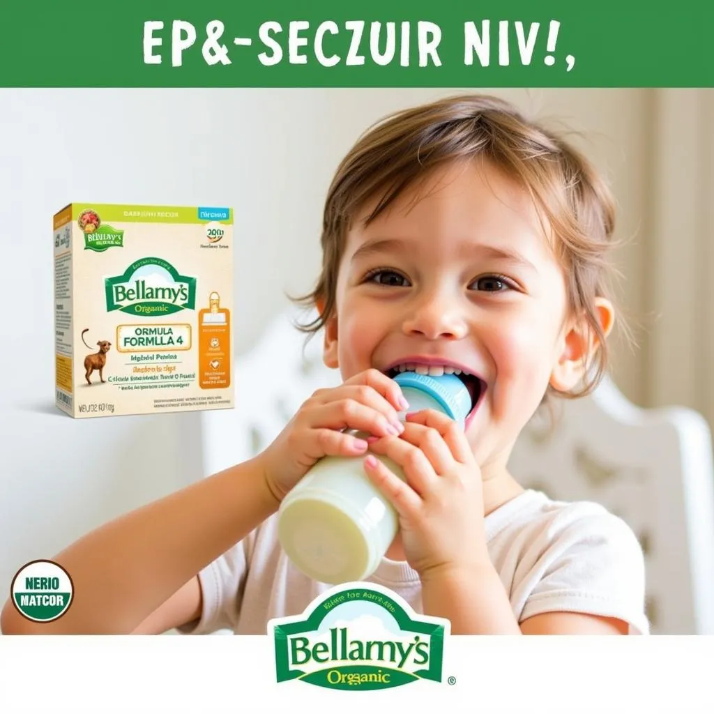 Bé uống sữa Bellamy's số 4 khỏe mạnh, vui vẻ