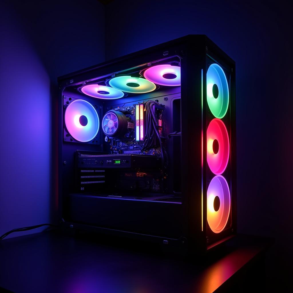 Casing máy tính RGB, thắp sáng không gian