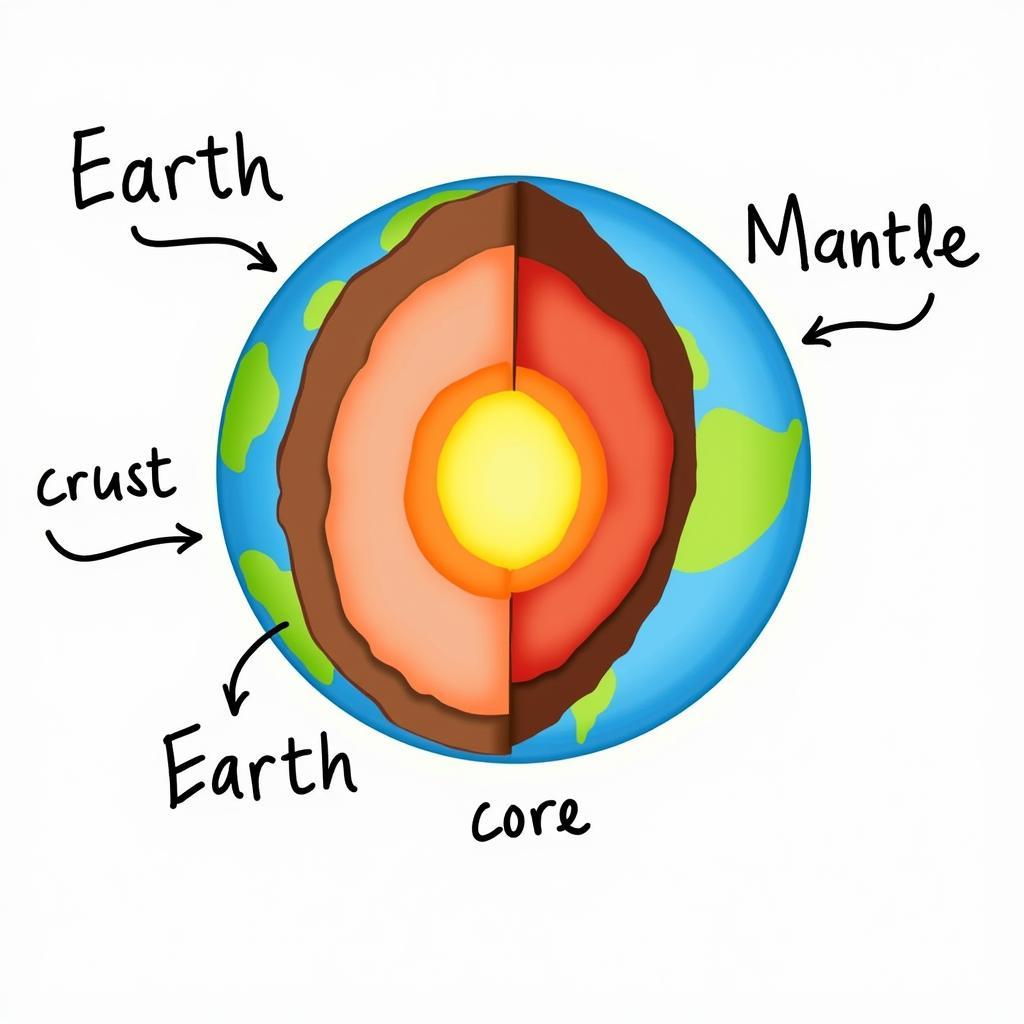 Hình ảnh minh họa về cấu trúc trái đất