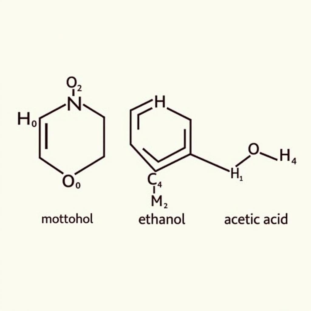 Công thức cấu tạo của metanol, etanol, axit axetic