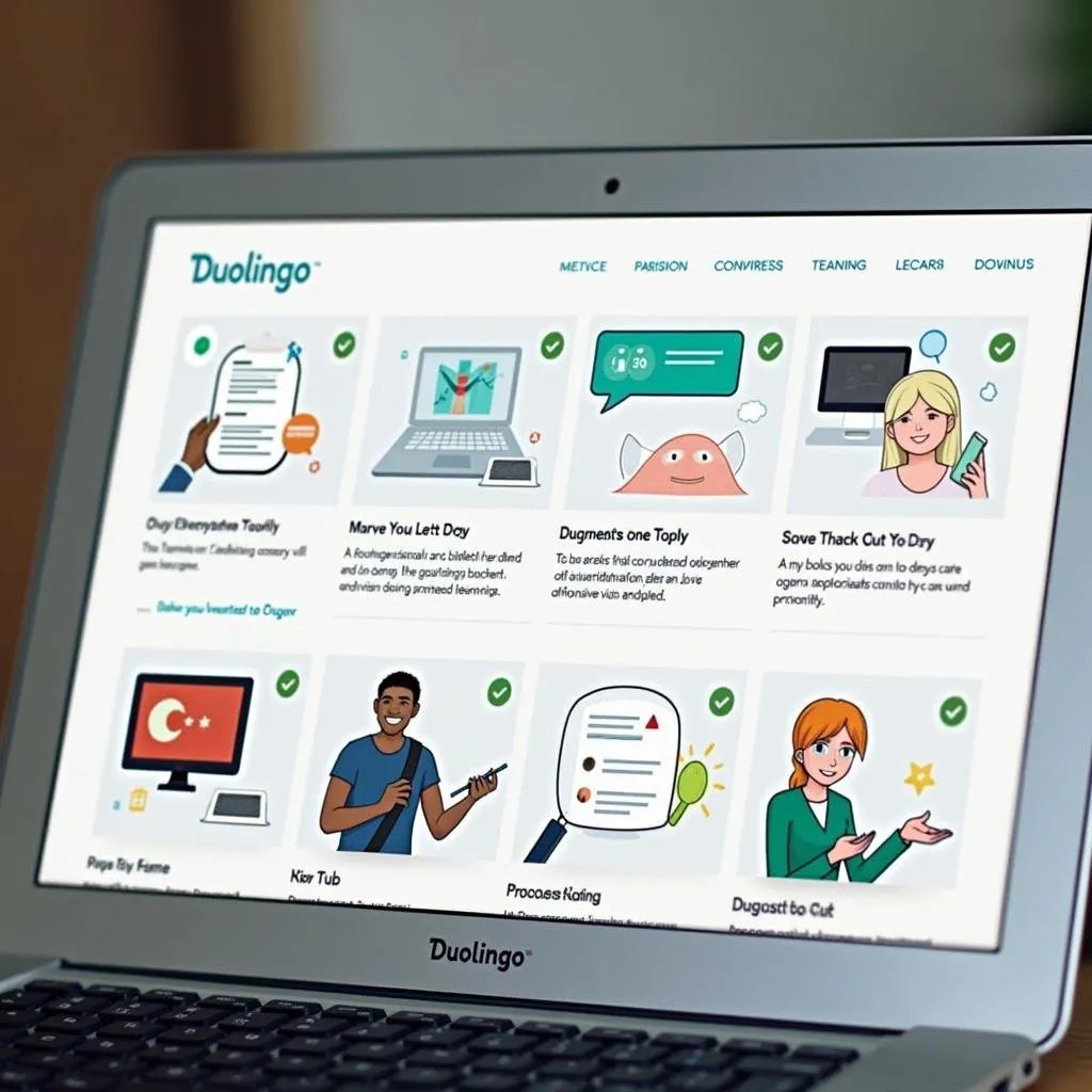 Giao diện Duolingo trên máy tính