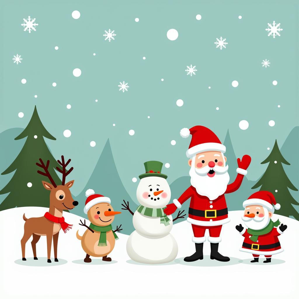 Hình nền Noel hoạt hình cho máy tính