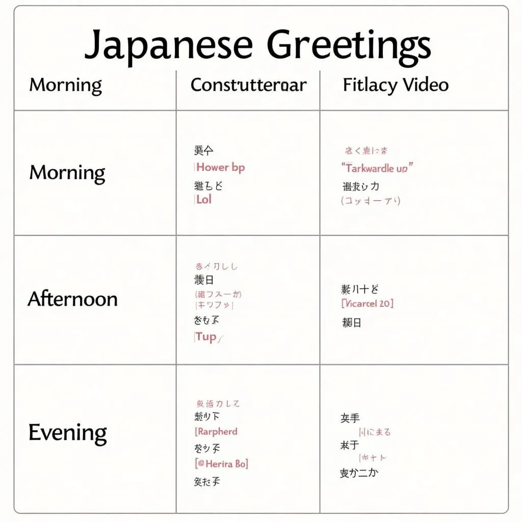 Common Japanese Greetings by Time of Day