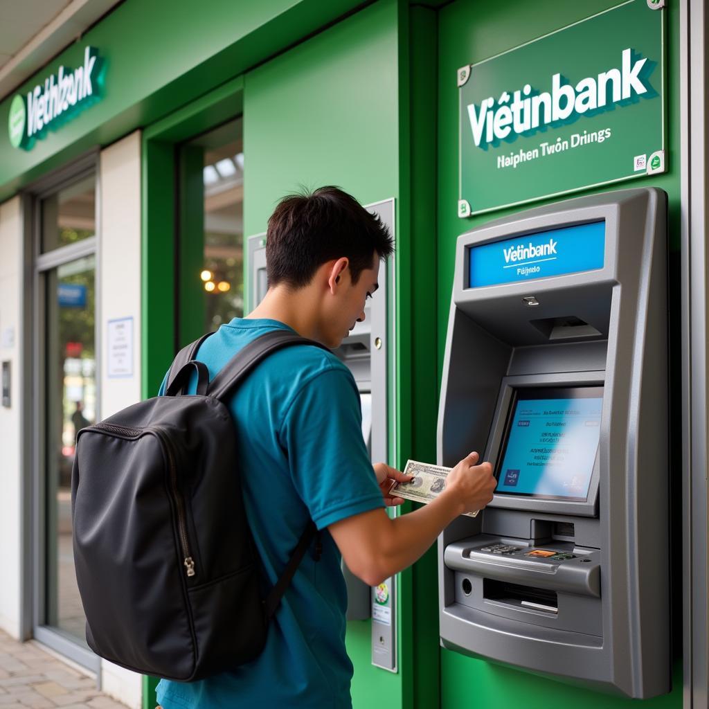 Rút tiền mặt tại ATM Vietinbank