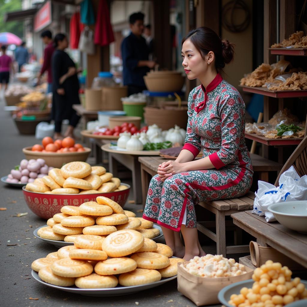 Bán bèo cái tại chợ thịt Lũng Hà Nội