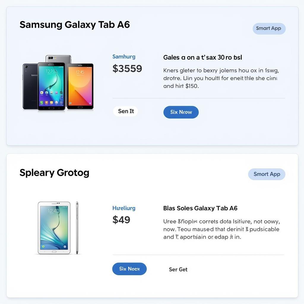 Bảng giá máy tính bảng Samsung Galaxy Tab A6