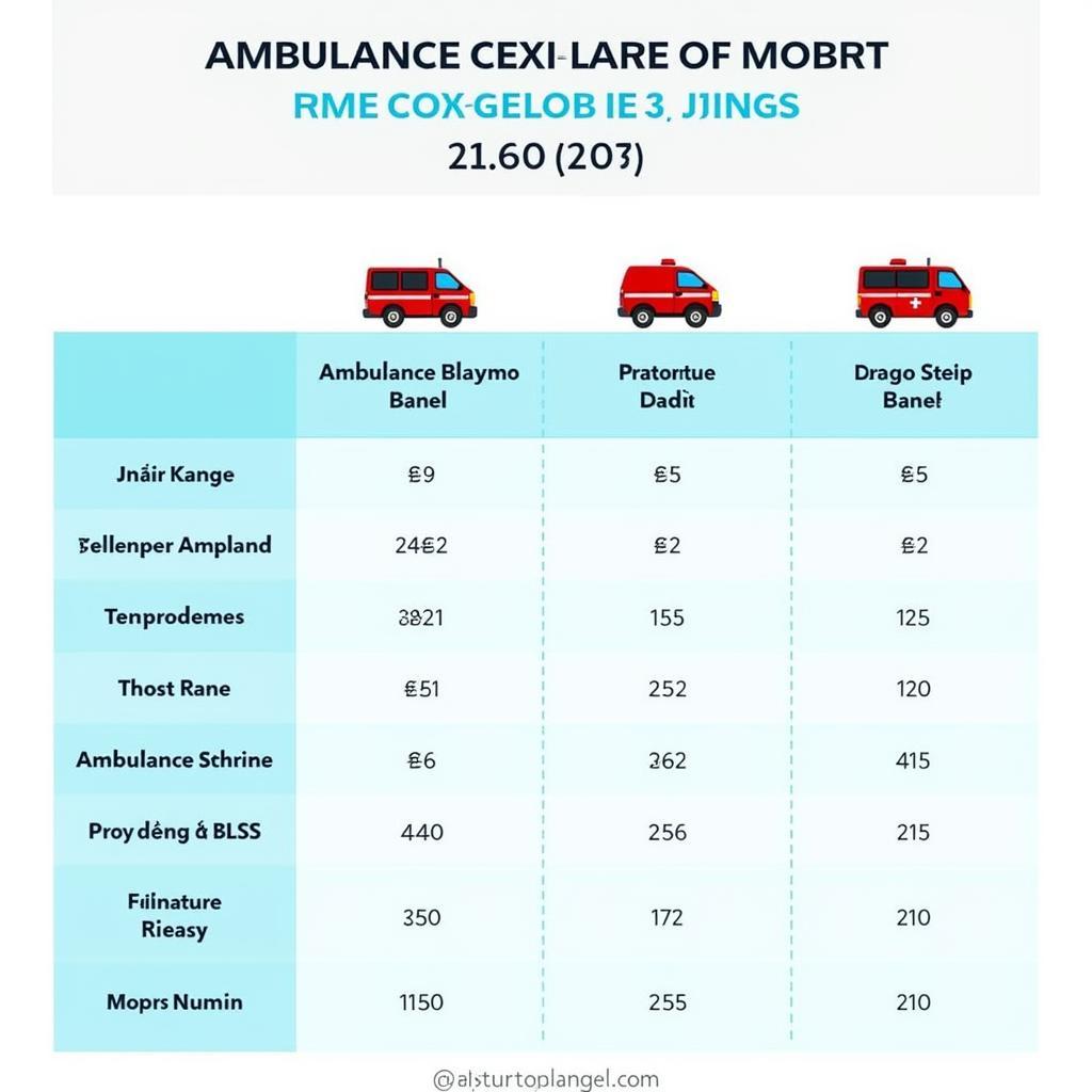 Bảng giá xe cấp cứu tham khảo