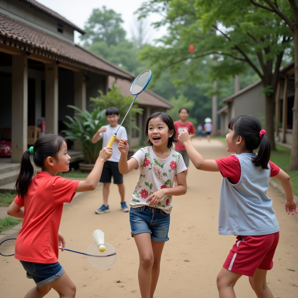 Đánh cầu lông - trò chơi vui nhộn