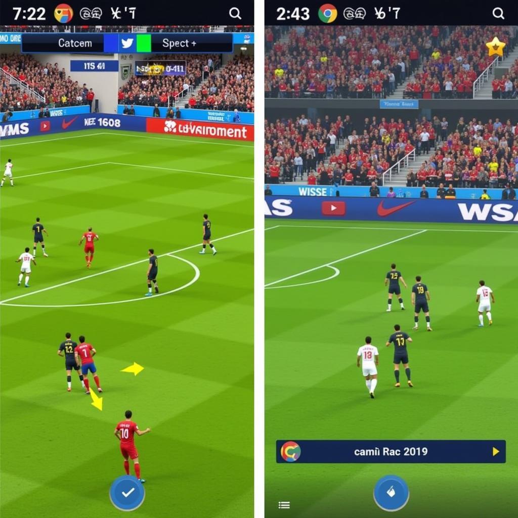 Hình ảnh về một tựa game bóng đá mobile phổ biến năm 2019