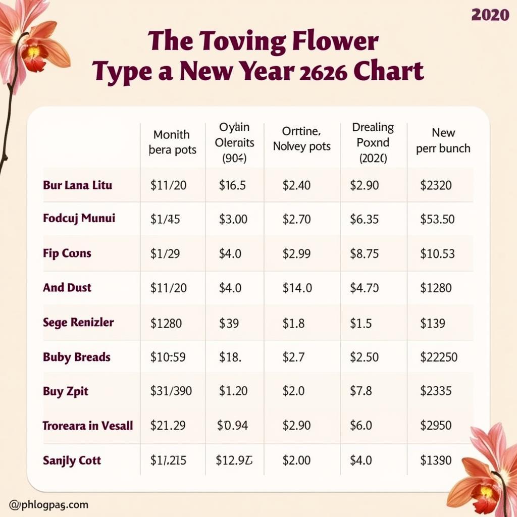 Bảng giá hoa địa lan tết 2020