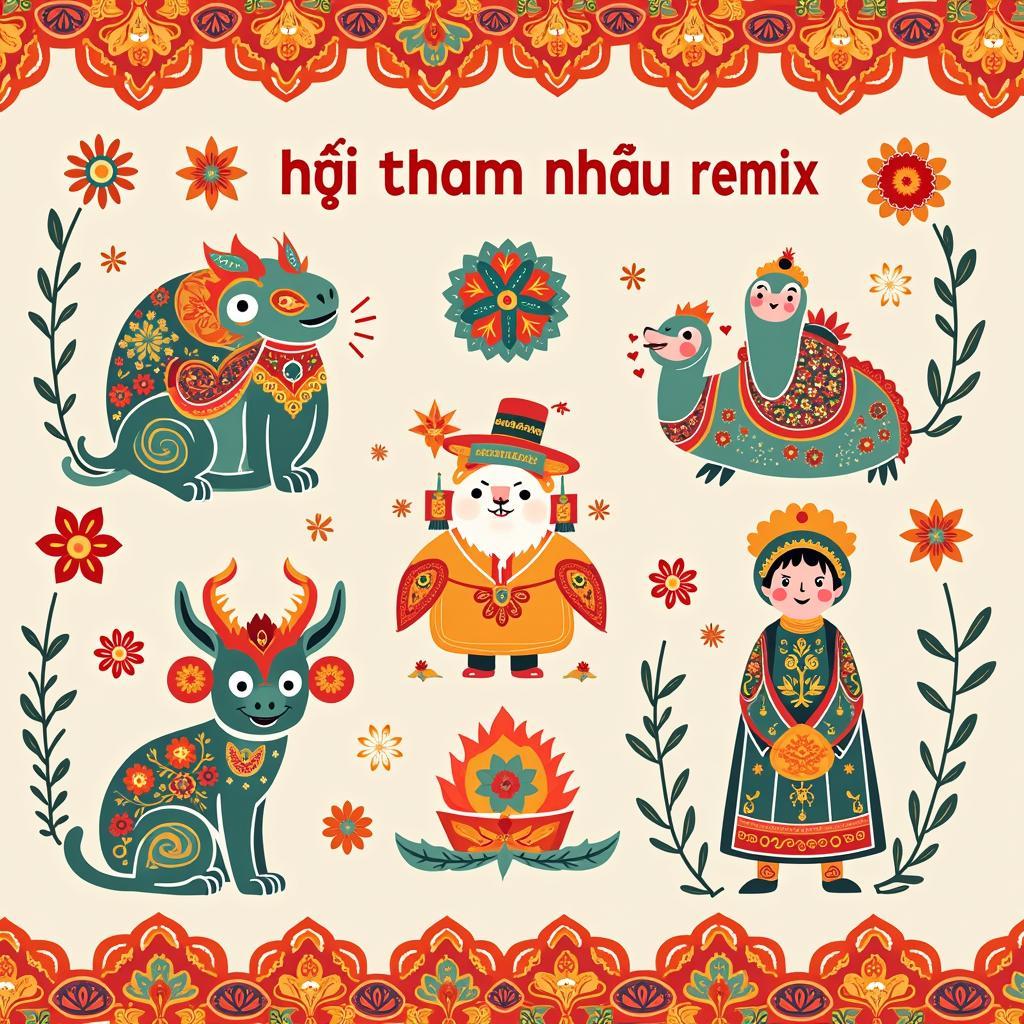 Hình ảnh minh họa cho nhạc chuông "Hỏi thăm nhau remix" mang đậm nét văn hóa Việt Nam