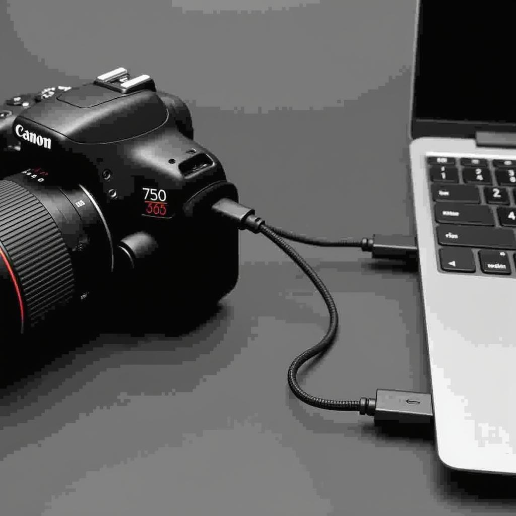 Kết nối Canon 750D với máy tính bằng cáp USB