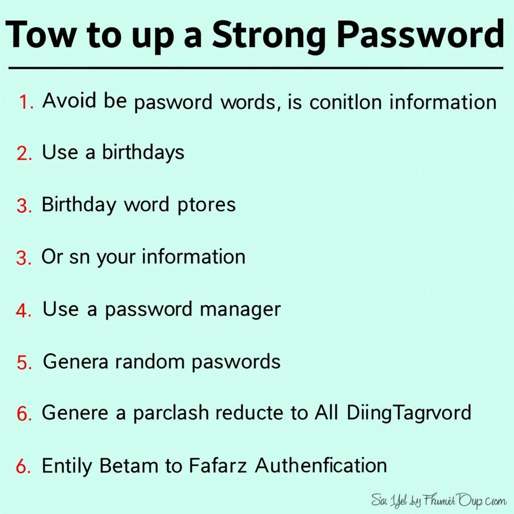 Lưu ý khi thiết lập password