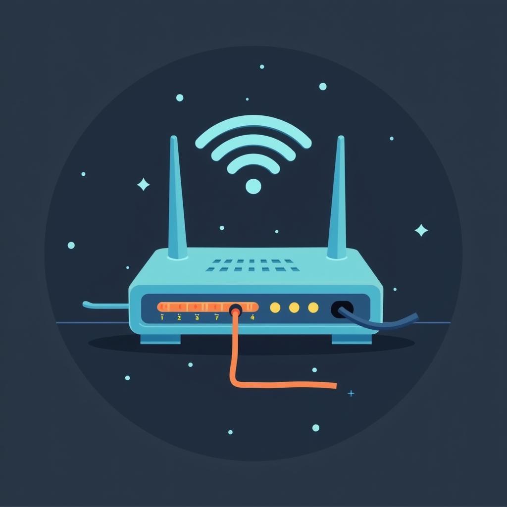 Router wifi kết nối với máy tính bàn