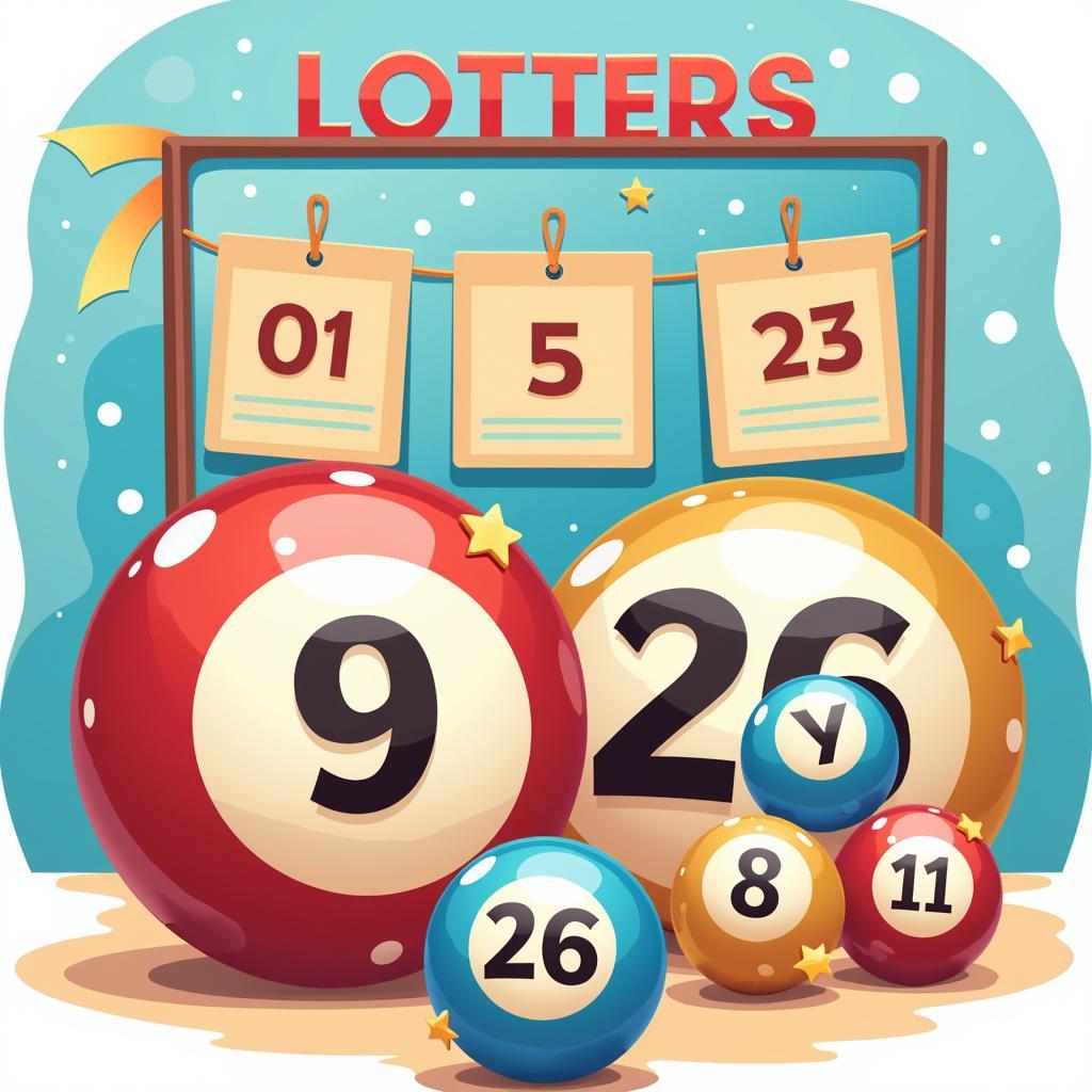 Hình ảnh minh họa cho trò chơi lottery với những con số may mắn