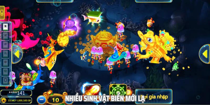 Trong game bắn cá xèng, bạn sẽ được chiêm ngưỡng nhiều sinh vật biển