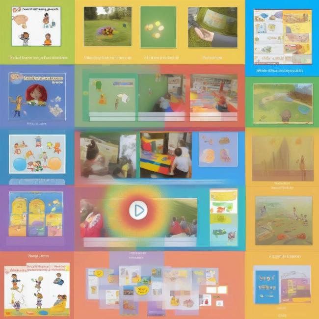 Các loại trò chơi powerpoint mầm non đa dạng như ghép hình, nối hình, đoán hình, tìm đồ vật.