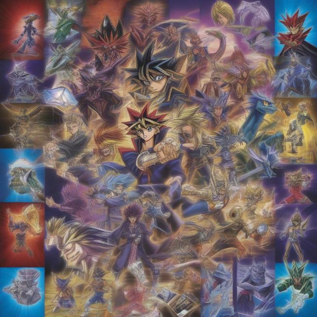 Hình ảnh các phiên bản Yu-Gi-Oh! từ Duel Monsters đến các phiên bản mới nhất