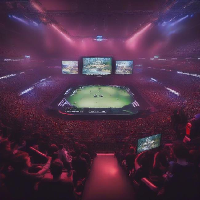 Esports mobile sân chơi chuyên nghiệp: Hình ảnh minh họa các giải đấu esports mobile với các game thủ chuyên nghiệp đang thi đấu.