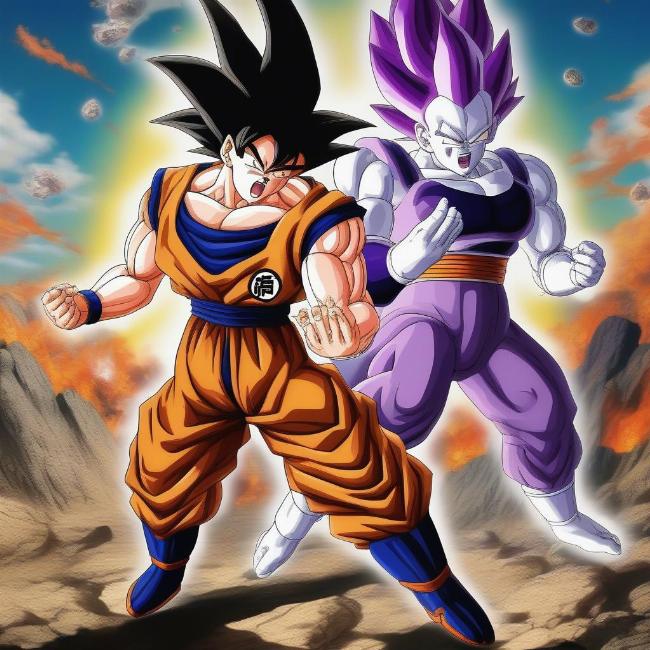 Goku chiến đấu với Frieza trong trò chơi di động: Một trận chiến kinh điển được tái hiện.