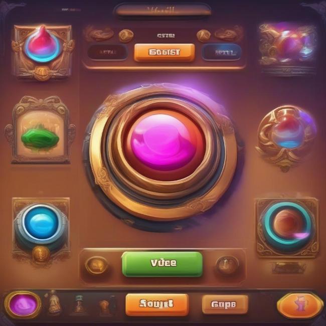 Hình ảnh nút start hiện đại, đầy màu sắc và hiệu ứng động trong game mobile