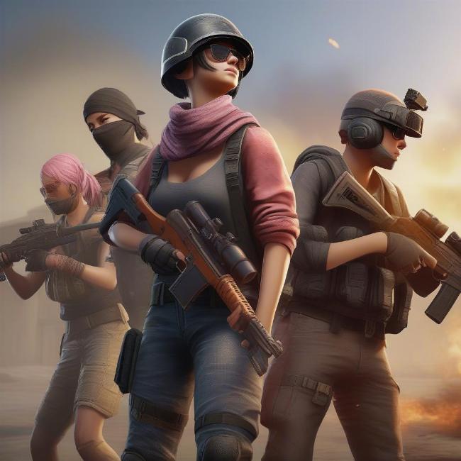 PUBG Mobile Nhóm 4 Người Chiến Đấu Sinh Tồn