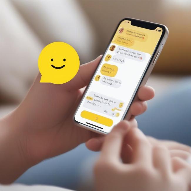 Simsimi trò chuyện trên điện thoại