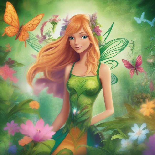 Flora, nàng tiên công chúa phép thuật Winx, với sức mạnh thiên nhiên