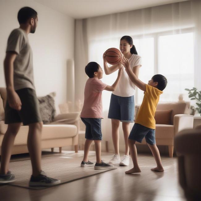 Tổ chức giải đấu bóng rổ mini cho gia đình tại nhà