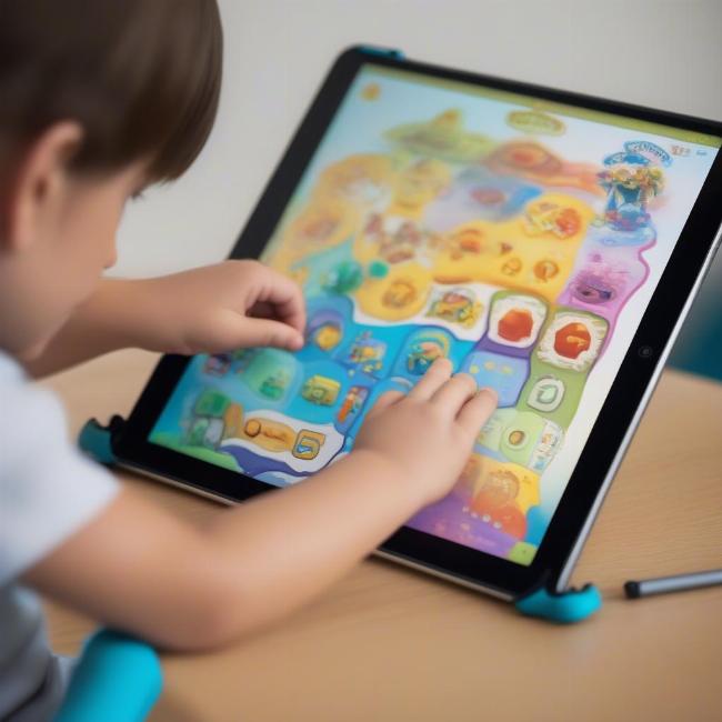 Trẻ em chơi game giáo dục trên iPad