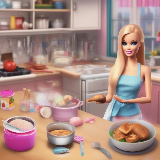 Trò chơi búp bê Barbie miễn phí nấu ăn