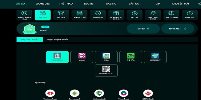 Các hình thức nạp tiền Choangclub